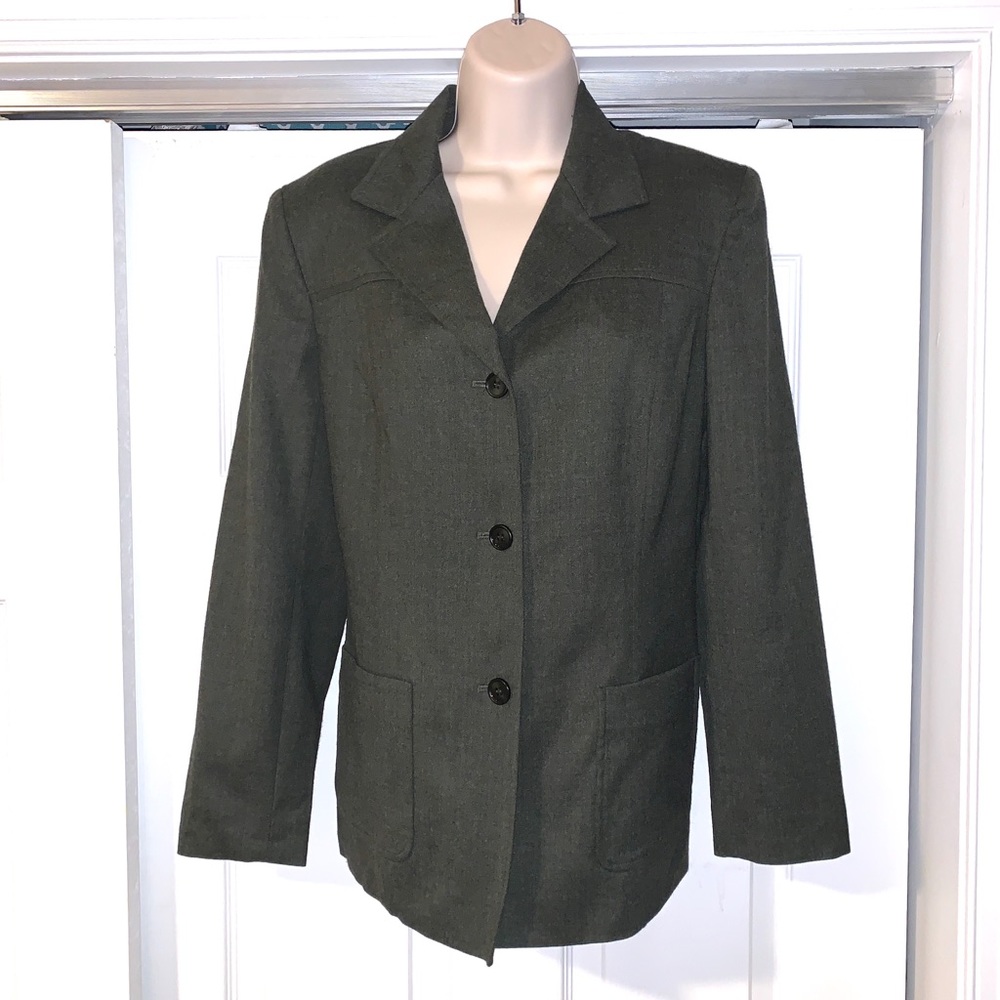 TALBOTS dark Grey stretch blazer 8